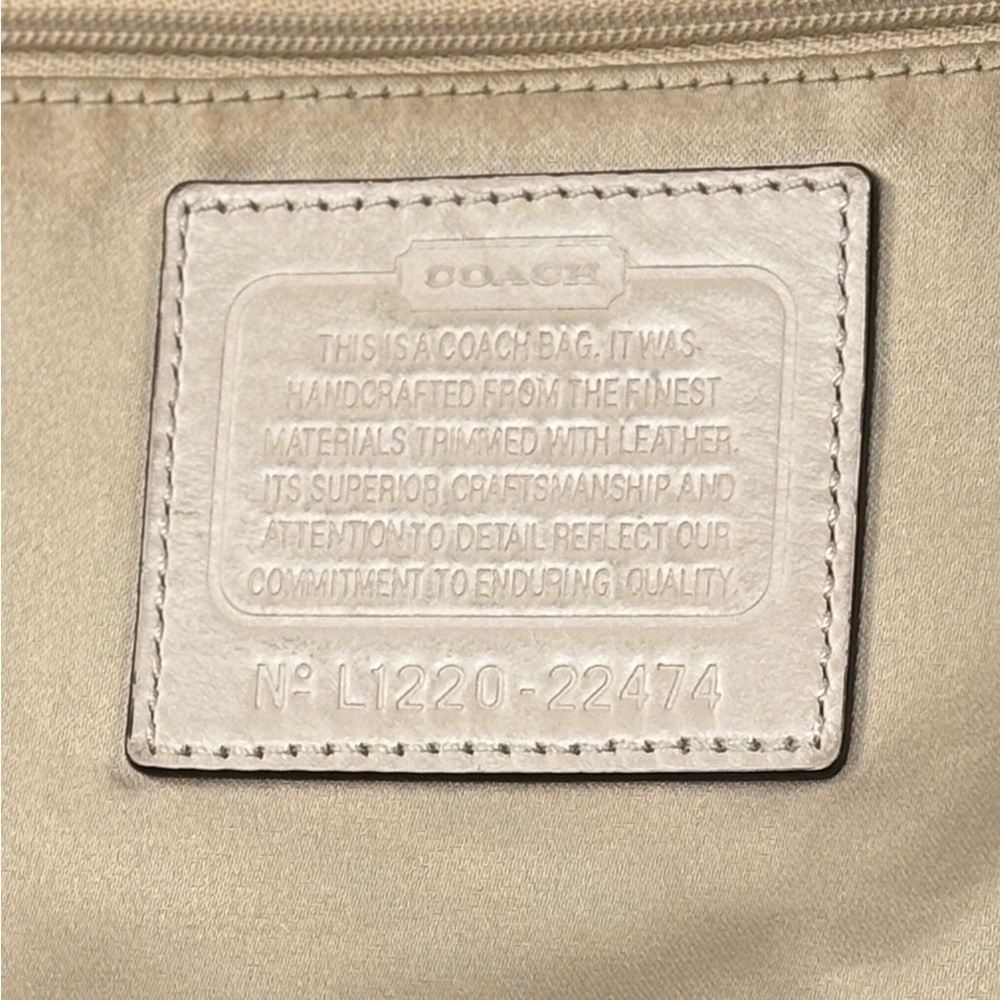Coach Hallie Pink and Cream Polka dots and Signature C logo leather 2 way Bag. - Picture 7 of 12
